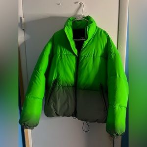 Zara Green Bubble Coat